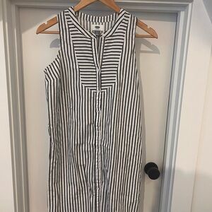 Old Navy Black and White Buttoned Midi Sundress